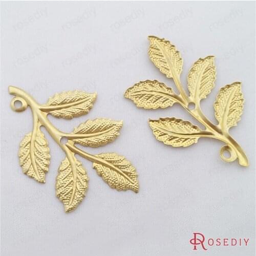 Wholesale 50*33mm Not plated color Leaves Brass Decorative Base Diy Jewelry Findings Accessories 20 pieces(JM7518)