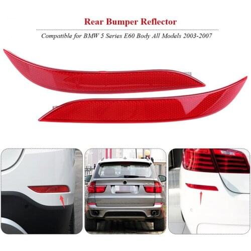 A Pair Left & Right Rear Bumper Reflector for BMW 5 Series E60 2003 2004 2005 2006 2007 63146915039 63146915040