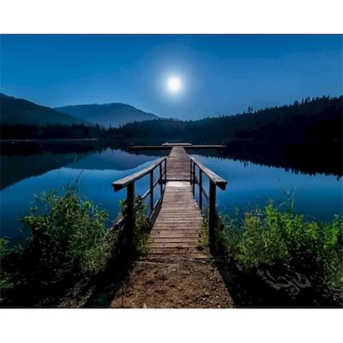 Landscape Scenery DIY Cross Stitch Embroidery 11CT Kits Craft Needlework Set Cotton Thread Printed Canvas Home Sell