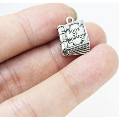 15Pcs/Lot 15*13mm Book Of Mormon Charms Antique Silver Tone Book Charm Pendants For Necklace Earring Diy Jewelry Making