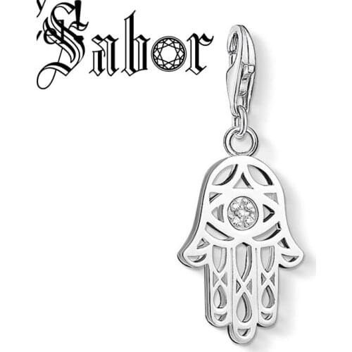 Hand of Fatima Charm Pendants For Women Men Vintage Amulet silver plated Jewelry Fit Bracelet Necklace thomas