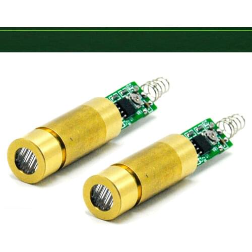 2pcs Industrial/Lab Brass 532nm 50mW Laser Module Green Lazer Line Beam 3V-3.7V w / Spring & Driver