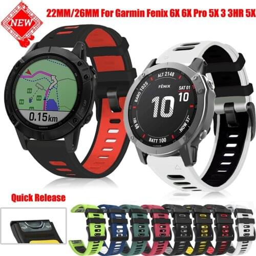 22 26mm Quickfit Watch Strap For Garmin Fenix 6 6X Pro 5X 5 Plus 3HR 935 945 S60 Sport Breathable Silicone Band Watchs Wristband