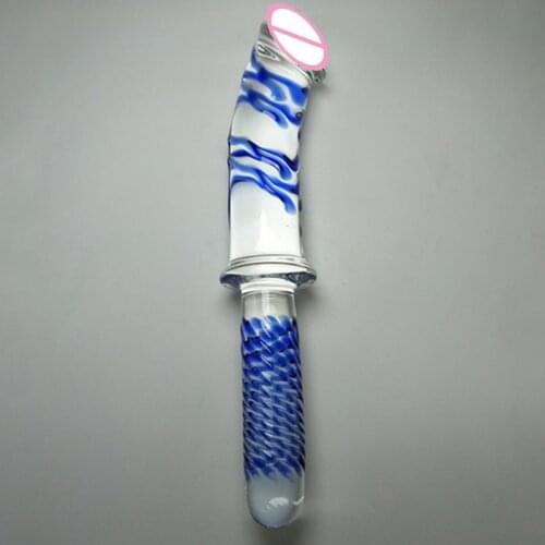 Handle Simulation Crystal Glass Dildo Glass Masturbation Device Butt Plug Masturbation G Spot Expander Erotic Toys For Couples