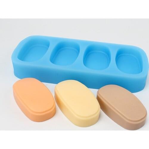 Silicone Soap Mold 4-Cavity Button Shape Handmade Bath Bomb Craft Resin Mould