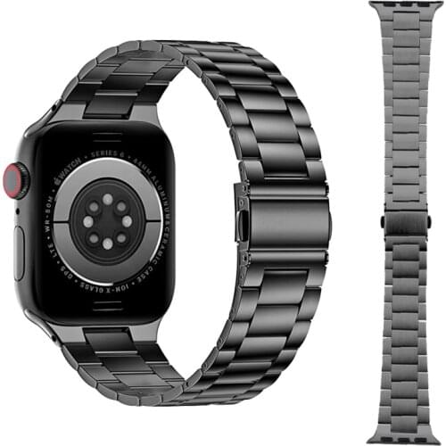 Slim Metal Strap For Apple Watch Band 44mm 40mm Stainless Steel Bracelet For iWatch Series 6 5 4 3 SE 42mm 38mm Watchband Luxury