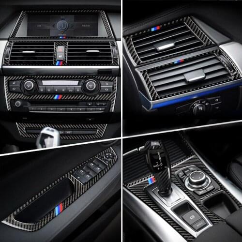 Car Inner Door Audio Speaker Gearshift Panel Door Armrest Reading Light Cover Trim Car Sticker for BMW X5 X6 E70 E71 Accessories