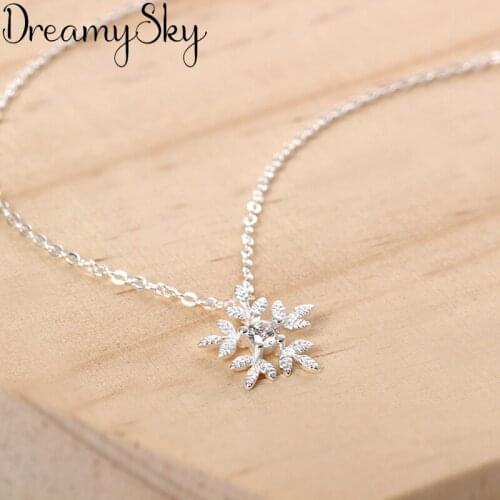 Bohemian Trendy Silver Color Crystal Snow Necklaces For Women Choker Necklaces Party Jewelry Girls Gift Collares Bijoux
