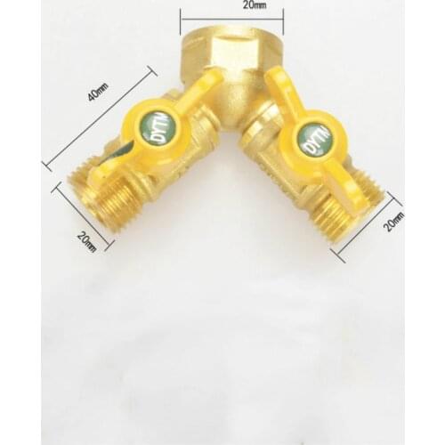 2 Way Brass Tap Adaptor Hose Valve Manifold - Perfect For 2 Hose OutletsOf One Hose Bibb Watering Splitter Accessories DN15