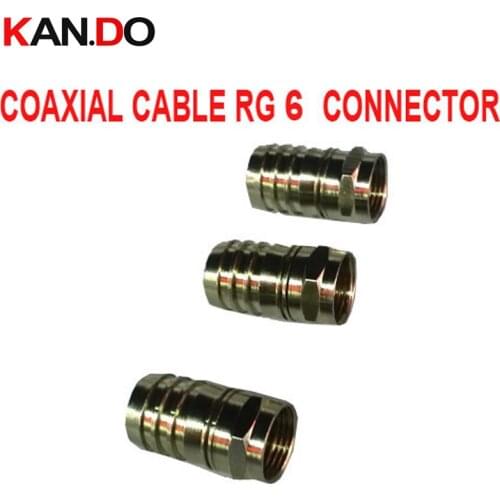 20pcs /lot CATV RG 6 connector Coaxial cable feeder F connector RG6 F connector TV cable connector RG 6 for telecom use