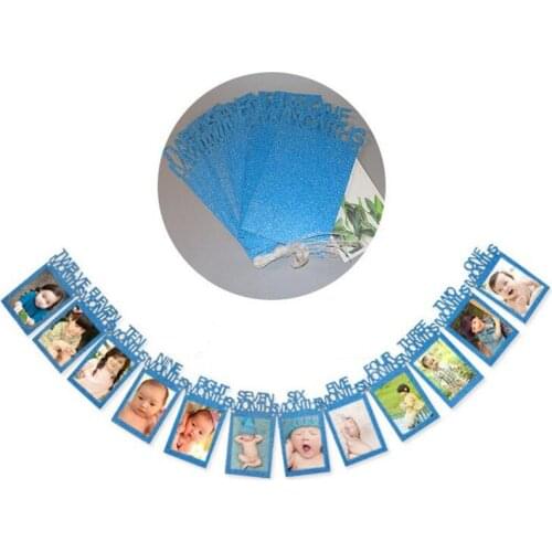 New 36PCS 1st Birthday Photo Frame 1-12 Months Babys Photo Frame Shower baby Photo holder Kids Birthday Gift Room Decorations