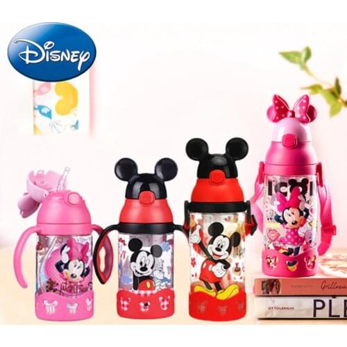 400ML 500ML Disney Mickey Minnie Baby Cup Babys Feeding Bottle Portable Anti-leaking Drinkware Outdoor Travel Children Cups