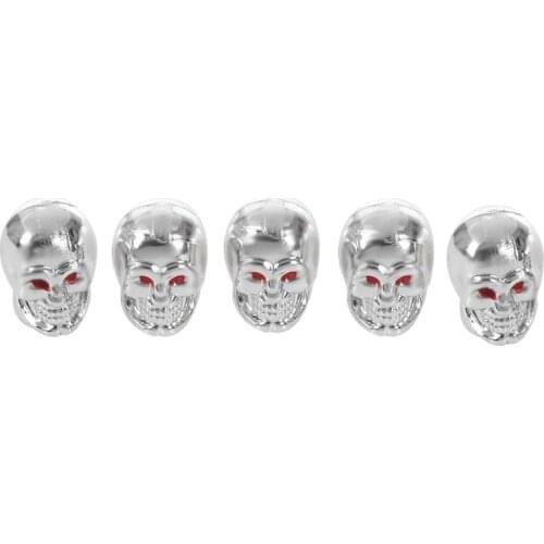 5Pcs Skull Car Motorcycle Auto Wheel Tyre Tire Stem Air Valve Caps