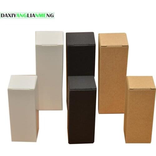 50pcs/lot 4.8x4.8x12.4cm/14.5cm 50/100ml Kraft Paper Essence Oil bottle packaging box Gift Boxes Cosmetics package valve tubes