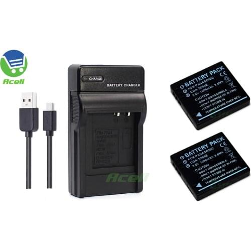 CGA-S008E Battery + USB Charger for Panasonic DMC-FX38 DMC-FX37 SDR-S7 SDR-S9 SDR-S10 SDR-S15 SDR-S26 Camera Replace VW-VBJ10