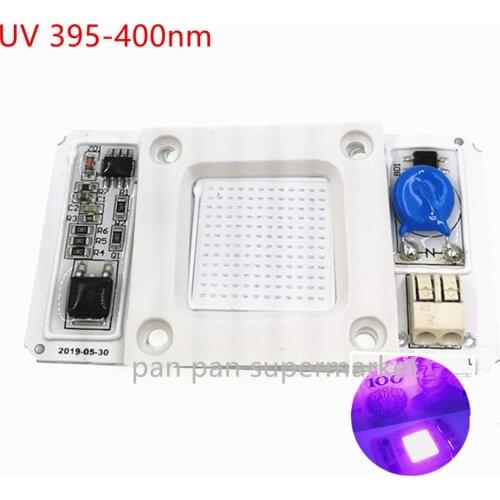 COB diode 50W 395nm Led UV Lamp Chip 110V 220V DOB AC Ultraviolet Cure Metal Detector Quartz Black Light Germicidal Disinfection