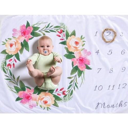 Baby Blanket Printed Polar Fleece Baby Milestone Blanket Photography Props Micro Fleece Baby Newborn Photography Blanket