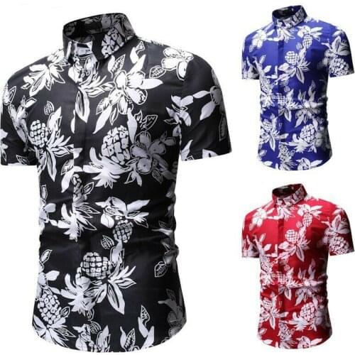 Mens Floral Printed T shirts Tops Short sleeve Tee Beach Summer Blouses Casual L6