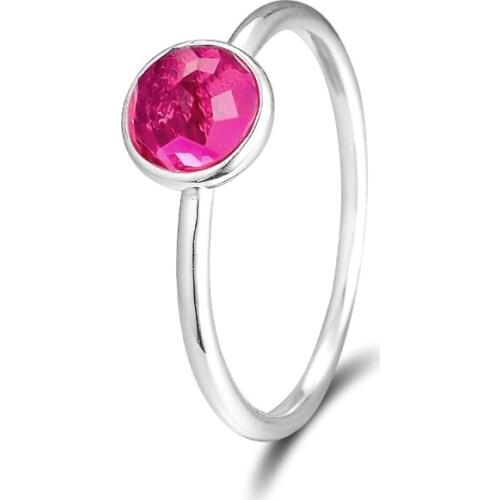 July Droplet Rings 925 Sterling Silver Birthstones Crystal Wedding Engagement Rings for Women Bague Femme Men Jewelry