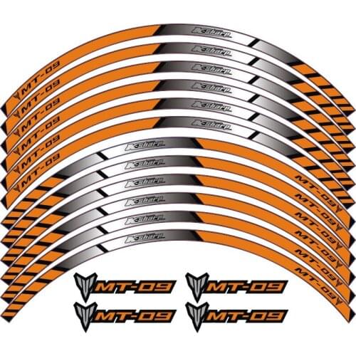 K-sharp 4 color for YAMAHA MT-09 motorcycle wheel decals Reflective stickers rim stripes MT 09 motorbike mt09