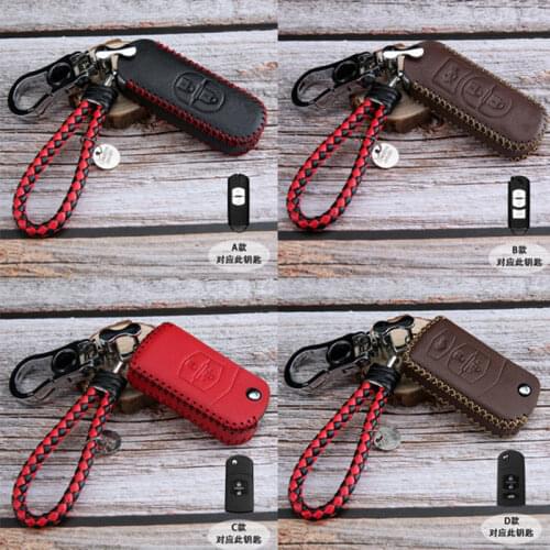 Leather Car Remote Key Case Cove Cover For Mazda 2 6 CX5 CX7 CX9 Atenza Axela CX5 CX-5 M2 M3 2&3 Buttons Smart key Bag
