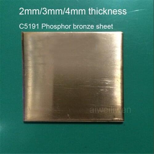 2mm 3mm 4mm thickness C5191 Phosphor bronze sheet Qsn6.5-0.1 Phosphorus copper plate Tin phosphorized copper board electrode