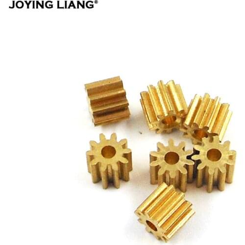 102A Copper Gear 0.5M 10 Teeth 2mm (1.95mm) Hole Toy Pinion Parts Metal Gears 10PCS/LOT