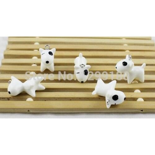 Fashion Resin Cute Animal Dog Pendants Charms For Children Jewelry Necklace Earrings DIY Making Accessories 23x10mm K00394