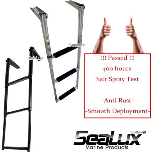 Sealux Boat Accessories Marine 3 Step Stainless Steel Telescoping Ladder Swim Step Over Platform passed 400h salt spray test