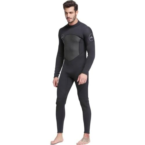 Mens 3mm Neoprene Full Body Wetsuit for Men Jellyfish Repelling Suit for Scuba Diving Surfing Fishing Kayaking Back Zip Black