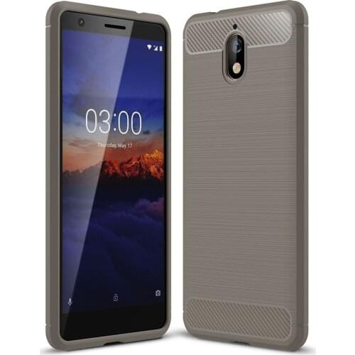 Soft Hybrid Brush Armor Case For Nokia 3.1 (2018) Carbon Fiber TPU Rubber Shockproof Anti Scratch Back Cover For Nokia 3.1 2018