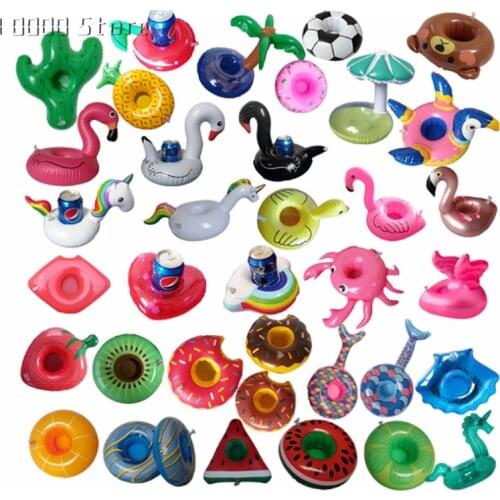 Inflatable Cup Holder Swimming Pool Accessories Drink Floating Donut Pool Float Swimming Ring Party Toys Beach Bar Mini