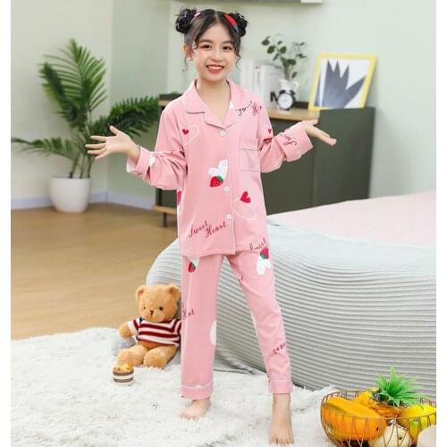New Spring Childrens Nightwear Set Cartoon Kids Clothes 3-12years Long Sleeve Baby Boy Pajamas Set Unisex Full Girls Sleepwear