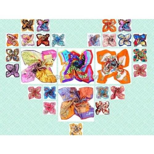 New arrival Square satin silk scarf new arrival silk scarf wrap shawl wholesale womens 18colors 90*90cm #3781
