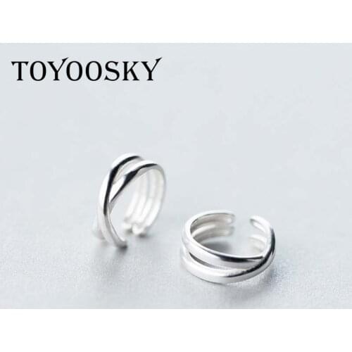 Wholesale Small Real 925 Sterling Silver Hollow Clip Earrings Ear Cuff Jackets For Women Lady Girls Fashion Jewelry
