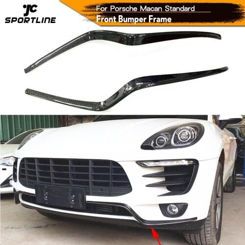 Carbon Fiber Front Bumper Lip Fenders Air Vents Fins Splitters Canards Grill For Porsche MACAN Standard 2014 - 2017