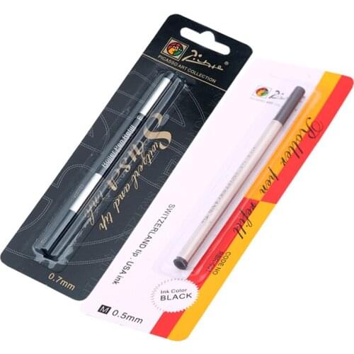 Pimio Signature pen refill 0.5mm / 0.7mm pure black pearl pen thread metal pen for the core