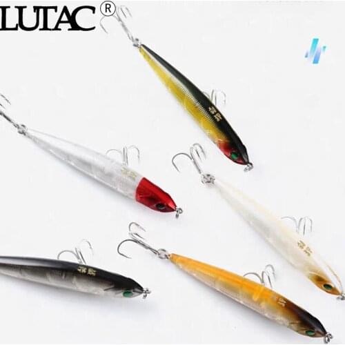 LUTAC Fishing Plastic Hard Lure lures Pencil Stick Bait 3D fish eyes Sinking baits Salt Water Trolling Lure Fishing Tackle