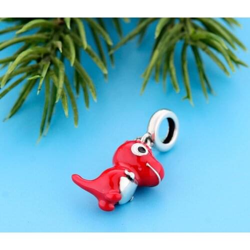 Fit Original Charm Bracelet Authentic 925 Sterling Silver Lovely Pachycephalosaurus Dinosaur Bead For Making Women Berloque 2021