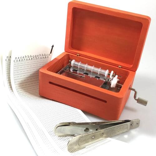 Customized paper music box, 30 note hand crank photo music box gifts for lovers, customize engraved gift