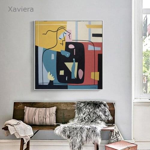 Retro Abstract Portrait Canvas Painting Color Graffiti Art Wall Poster Creative Canvas Painting Home Decoration Bedroom Picture