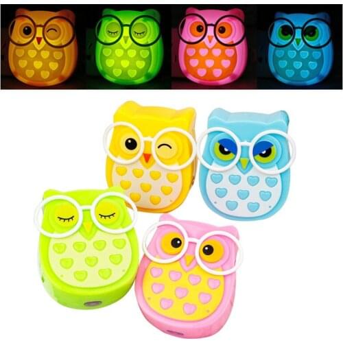 Owl cartoon shape light-controlled night light Energy-saving light-controlled intelligent LED sensor light baby care night light