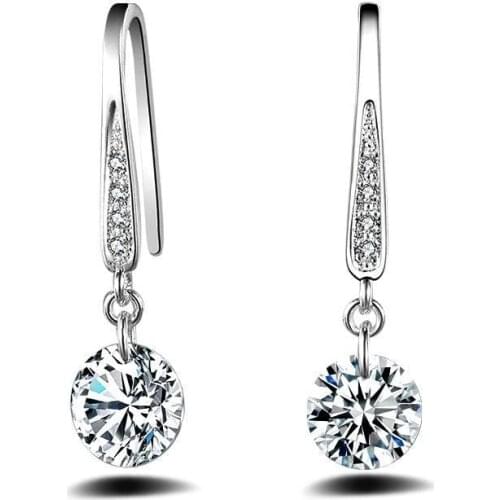 Drop Earrings For Women Zircon Earring Earings Silver color Jewelry Earing Brincos Brinco Oorbellen Pendientes Ja304