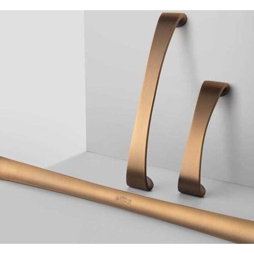 Nordic modern minimalist handle cabinet closet cabinet drawer handle yellow bronze handle