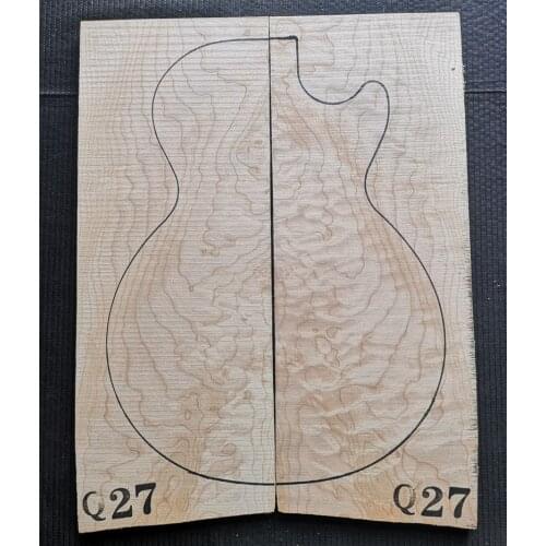 Quilted Maple Electric Guitar Electric Bass Body Veneer Two-piece Wood Square Guitar Making Material Accessories 530*180*12mm