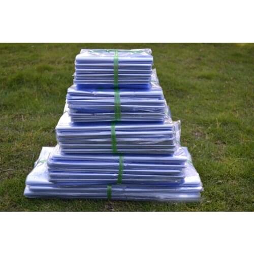 Wholesale 4.3"x3.5" (11*9cm) Soft Transparent Blow Molding PVC Heat Shrinkable Bags Film Cosmetic Storage Wrap Materials