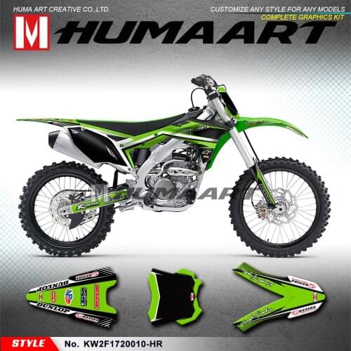 HUMAART Motorcycle Vinyl Decals Stickers Dirt Bike Graphics Décor for KX250F KXF 250 2017 2018 2019 2020, Customizable