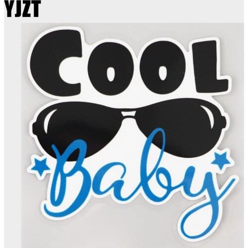YJZT 11.8CM×12.6CM Car Sticker Cool Baby Text With Sunglasses PVC Decal 11C-0054