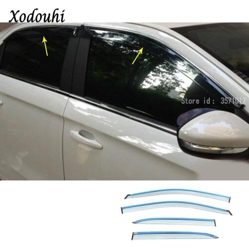 For Peugeot 301 2014 2015 2016 2017 car body cover Stick lamp plastic Window glass Wind Visor Rain/Sun Guard Vent 4pcs