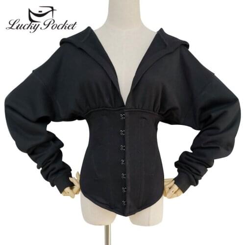 Women Spring Autumn Fashion Solid Color Zip-up Cotton Hoodies Ladies Black Slim Outerwear Female Brand V-Neck Sweatshirt ML131